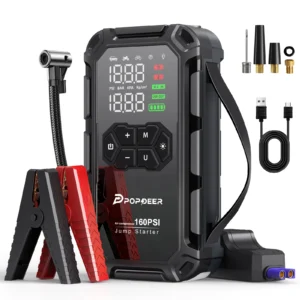 POPDEER PD-JA66 6000A Jump Starter with Air Compressor 160PSI, for All Gas & 8L Diesel Engines, LCD Display, USB Port, LED Light - AliExpress 34 - Color : PD-JA66 - Ships From : france
