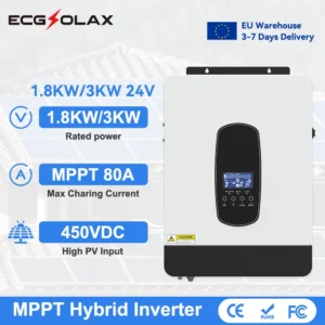 Ecgsolax 1.8Kw Hybrid Solar Inverter 12V 230Vac with Max 80A Mppt Charge Controller Pure Sine Wave Solar Hybrid Inverter - AliExpress 13 - Input Voltage : 1.8Kw 12V
