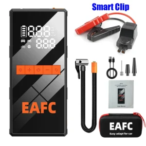 EAFC 1200A Car Jump Starter 150PSI Air Compressor 2-in-1 Air pump 8000mAh Portable Booster Powerful Car Battery Starting Device - AliExpress 34 - Color : Smart Clip with bag - Ships From : Poland