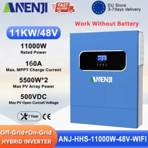 ANENJI 11KW Solar Inverter 48V High Power Off/On Grid Inverter 230VAC Dual PV Input Built-in 160A MPPT Solar Charge Controller - AliExpress 13 - Color : ANJ-HHS-11000W-48V-WIFI - Output Voltage : 220-240V - Ships From : Poland - Input Voltage : 48V