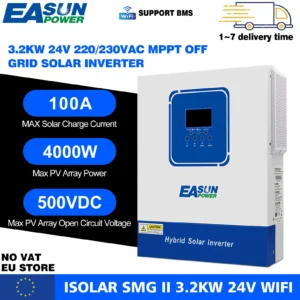EASUN POWER 3.2KW 4KW 24V Hybrid Solar Inverter 11KW 6.2KW 48V 220V 2KW 12V MPPT Pure Sine Off Grid Inverter With BMS & WIFI - AliExpress 13 - Color : SMG II 3.2KW 24V WIFI - Output Voltage : 220-240V - Ships From : PL