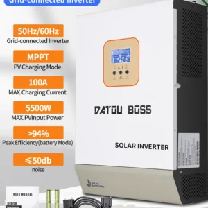 DATOUBOSS 3000W 5000W 6200W hybrid solar inverter 24V 48V 230v Pure Sine Wave Solar inverter 100A 150A MPPT controller - AliExpress 13 - Color : DT-48V5000W-EU - Output Voltage : 230V - Ships From : UNITED KINGDOM