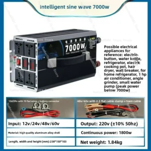 High - Power 12V/24V/48V/60V to 220V Modified Sine Wave Car Inverter for Vehicles - AliExpress 15 - Color : 48V to 220V 7000W