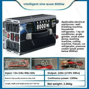 High - Power 12V/24V/48V/60V to 220V Modified Sine Wave Car Inverter for Vehicles - AliExpress 15 - Color : 60V to 220V 8000W