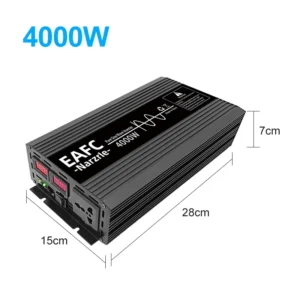 EAFC  Pure Sine Wave Inverter DC12V to AC 220V Auto Converter Power Inverter4000W 3000W 2000W Voltage Converter Car Solar Power - AliExpress 34 - Color Name : 12V 4000W EU