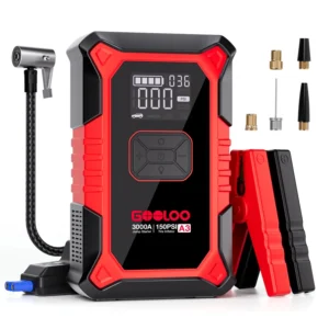 GOOLOO A3 Jump Starter with Air Compressor, 3000A Portable Car Battery Booster (9.0 Gas/6.5L Diesel) with 150PSI Auto-Shutoff Ti - AliExpress  - Color : A3 - Ships From : Australia