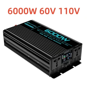 Pure Sine Wave Inverter DC 60V To AC 220V/110V 1000W 1600W 3000W 4000W 5000W 6000W Power Converter Car Solar Inverter - Color Name : 6000W 60V 110V