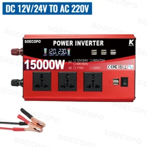 SOECOPO 15000W Power Inverter 12V - 72V to 110V 220V Car 2 Voltage Converter 3 Universal Sockets & 8 USB Ports for Balcony Plant - AliExpress 34 - Color Name : 12V 24V To 220V 50Hz