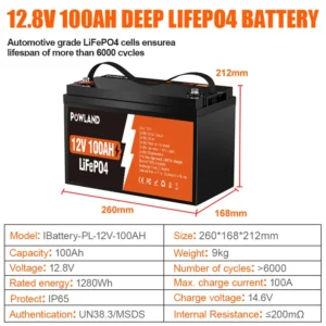 LiFePO4 12V 200AH 24V 100AH Battery Free Charger 12.8V Lithium Battery Built-In 200A BMS 6000+ Cycle For Boat Fast Ship From EU - AliExpress 13 - Color : 1280WH 12V 100AH