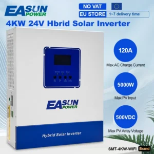 EASUN 4KW Hybrid Solar Inverter Off Grid Pure Sine Wave MPPT Inverter 24V 220V 120A Solar Charger for Photovoltaic PV 500VDC - AliExpress 13 - Color : SMG-II-4KW - Output Voltage : 220-240V - Ships From : france