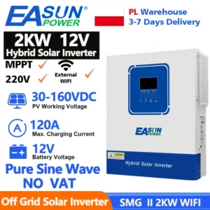 EASUN 2KW Hybrid Solar Inverter 12V 220VAC Built-In 120A MPPT Solar Controller  Pure Sine Wave Off Grid Inverter With WIFI - AliExpress 13 - Color : SMG-II-2KW-12V-WIFI - Ships From : Poland
