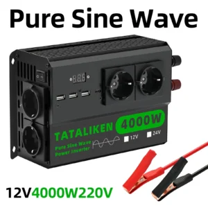 Pure Sine Wave Inverter  4000W/5000W high-power converter  voltage conversion converter adapter EU Socket - AliExpress 34 - Color Name : 12V4000W220VEU-black