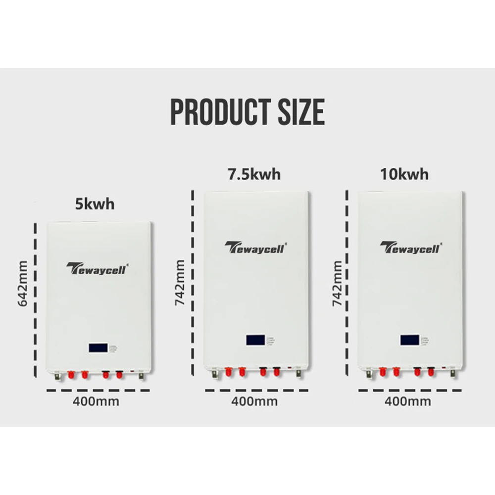 Tewaycell 48V 100Ah 200Ah Powerwall 5KWh 10KWh LiFePO4 Battery Pack With RS485 CAN 6000 Cycles Built-in BMS Solar System NO TAX - AliExpress 44 - Color : 16S-100AH-5.1KWh - Ships From : China Mainland - Image 2