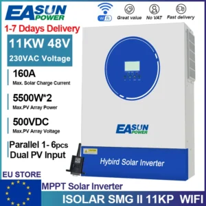EASUN 4KW 6.2KW 11KW Hybrid Solar Inverter 48V 24V 230V 160A MPPT Solar Controller PV 500V Off Grid Inverter With WIFI Parallel - AliExpress 13 - Color : SMG-II-11KP-48V-WiFi-Parallel - Ships From : PL