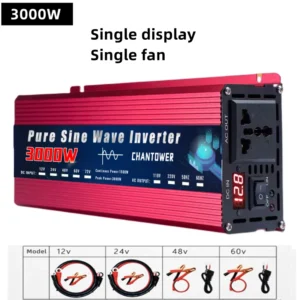 Inverter 12V 220V 2000W 3000W 4000W DC 12v/24v To AC 220v/110v Pure Sine Wave Power Supply Voltage Converter Car Solar Inverter - Color : 3000W - Socket Type : Universal - Input Voltage : 24V - Output Voltage : 110V 60HZ