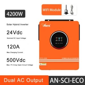 Anern 6.2KW 4.2KW 3KW 1.6KW Hybrid Inverter Off Grid Dual AC Output MPPT 120A on Grid Solar Inverter 48V 24V 12V 230V PV 500Vdc - AliExpress 13 - Color : ECO 4200W 24V WIFI - Output Voltage : 220-240V - Ships From : Russian Federation