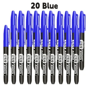 6 PCS Permanent Marker Pen Manga Drawing Markers Black Blue Red Waterproof Ink Sketch Pens Stationery Art School Supplies - AliExpress 21 - Color : Blue-20PCS