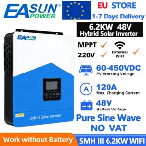 EASUN POWER 6200W Hybrid Solar Inverter 48V 220V Pure Sine Inverter Off Grid 120A MPPT Solar Charger Inverter With WIFI NO TAX - AliExpress 13 - Ships From : Poland