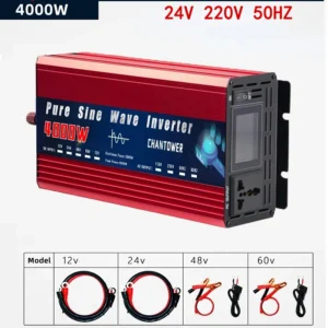 4000W 5000W Inverter 12V 220V 24V 110V Pure Sine Wave Inverter DC To AC Portable Power Voltage Converter Solar Car Inverter - AliExpress 34 - Color Name : 4000W 24V 220V 50HZ