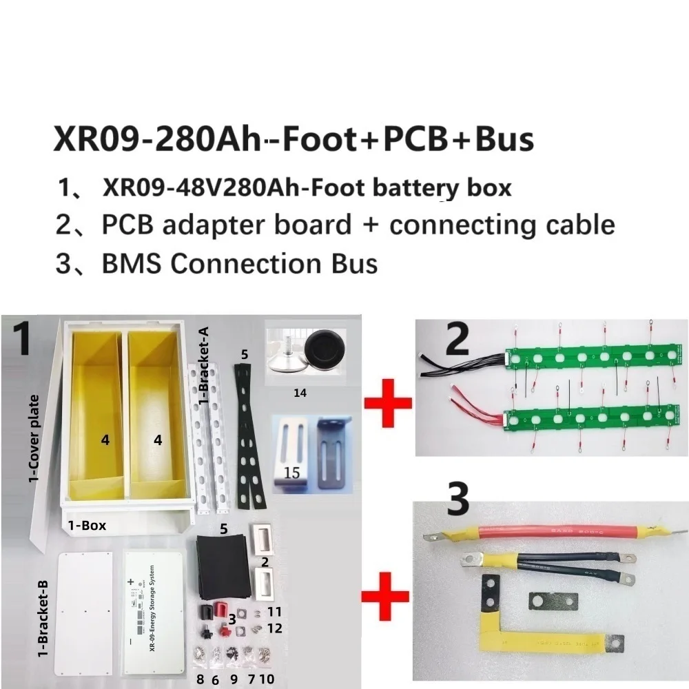 XR09-48V280AH DIY Kit Lifepo4 Lithium Battery BOX 48V 15KWH With EVE CATL 280AH 302AH JK BMS Solar Home Energy Storage system - AliExpress 44 - Color : XR09-280Foot PCB BUS - Ships From : China Mainland