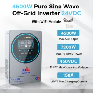 4.5KW 6.5KW 10.2KW Solar Inverter Off Grid Pure Sine Inverter 24V 48V 230V with MPPT 150A Solar Charger MAX PV 7200W 12KW Input - AliExpress 44 - Color : 4500W24V with WIFI - Ships From : GERMANY
