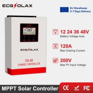 ECGSOLAX 120A MPPT Solar Charge Controller 12V 24V 36V 48V Auto Battery Charging Controller Solar Panel Regulator Max PV 200VDC - AliExpress 13 - Color : MPPT 120A - Ships From : france