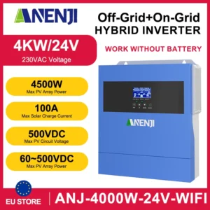 ANENJI 6.2KW 48V 4.2KW 24V Hybrid Solar Inverters 220V Pure Sine Wave WIFI MPPT Inverter inversor solar híbrido for Solar Panel - AliExpress 13 - Color : ANJ-4000W-24V-WIFI - Output Voltage : 220-240V - Ships From : Poland