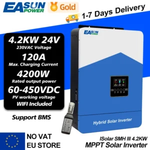 EASUN Hybrid Solar Inverter 6.2KW 4.2KW Single Dual Output with Wifi MPPT 120A 48V 24V to 230VAC Off Grid Charge Work No Battery - AliExpress 13 - Color : SMH III 4.2KW Wifi - Ships From : PL