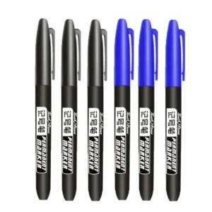 6 PCS Permanent Marker Pen Manga Drawing Markers Black Blue Red Waterproof Ink Sketch Pens Stationery Art School Supplies - AliExpress 21 - Color : 3 Black 3 Blue