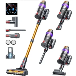 BUTURE VC90 600W 65KPA Suction Power Cordless Vacuum Cleaner Handheld smart Home appliance Removable Battery Mite removal brush - Color : VC90 - Ships From : Poland