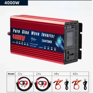 Pure Sine Wave Inverter 12V 220V 110V 2000W 4000W 5000W DC To AC 50Hz 60Hz Portable Power Voltage Converter Car Solar Inverter - AliExpress 13 - Color : 4000W - Socket Type : Universal - Input Voltage : 24V - Output Voltage : 220V 50HZ