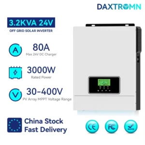 Daxtromn 10.2KW 8.2KW 6.2KW 4.2KW 3KW 1KW Solar Hybrid Inverter 12V 24V 48V 220V 500VDC 160A MPPT Pure Sine Wave Solar inverter - AliExpress 15 - Color : 3KW 24V No Wifi