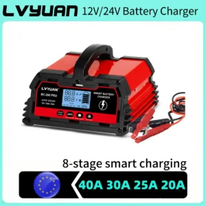 LVYUAN 20A 25A 30A 40A Battery Charger for 12V 24V Lead-Acid Battery/LiFePO4/ AGM/STD/ Gel/EFB with Pulse Repair Function - AliExpress 34 - Ships From : Poland