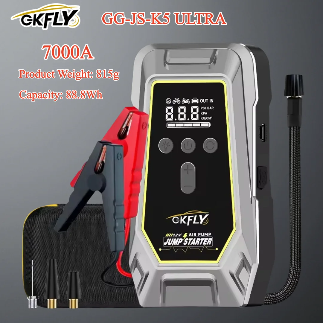 4 In 1 Car Jump Starter Pump Air Compressor 4000A Starting Device Booster 59.2Wh Power Bank 12V Digital Tire Inflator 150PSI - AliExpress 34 - Color : 7000A GG-JS-K5ULTRA - Ships From : france