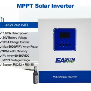 EASUN POWER Hybrid Solar Inverter 4KW 3.2KW 2KW Pure Sine Wave 24V 12V 230V Off Grid Inverter 100A MPPT Controller With WIFI - AliExpress 13 - Color : SMG II 4KW 24V/SMT 4KW - Output Voltage : 220V - Input Voltage : MPPT