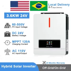 10.2KW 6.2KW 6200W 3600W Solar Hybrid Inverter with MPPT Solar Charger Controller DC 48v 24V to AC 220v 230v can no Battery work - AliExpress 13 - Color : ECO-3600W-24VDC - Output Voltage : 110-120V - Ships From : brazil - Input Voltage : With WIFI