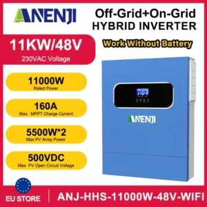 ANENJI 11KW Solar Inverters Hybrid 48V 220V MPPT Inverter Wifi On/Off Grid inversor solar híbrido for Solar Panel Home Appliance - AliExpress 13 - Color : ANJ-11000W-48V-WIFI - Output Voltage : 220-240V - Ships From : Poland - Input Voltage : 48V