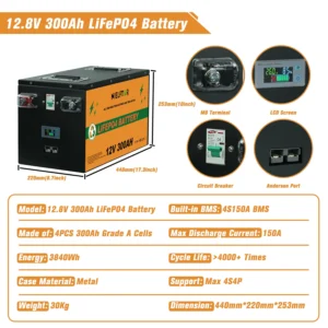 LiFePO4 Battery 12V 24V 48V 100Ah 200Ah 300Ah Lithium Battery Pack Built-in BMS Grade A Cells 6000+ Cycle PL EU Stock - AliExpress 44 - Color : 12V 300Ah Pack - Ships From : China Mainland