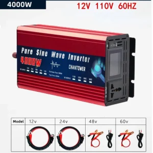4000W 5000W Inverter 12V 220V 24V 110V Pure Sine Wave Inverter DC To AC Portable Power Voltage Converter Solar Car Inverter - AliExpress 34 - Color Name : 4000W 12V 110V 60HZ