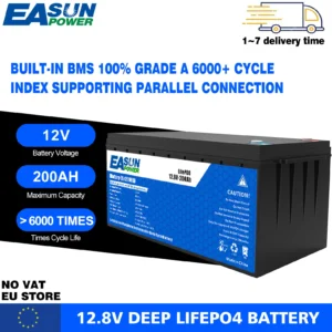 EASUN POWER LiFePo4 Battery 200AH 100A 12V 24V 100% Use Grade A EVE/Great Power Cells Solar Battery No VAT - AliExpress 13 - Color : 12V 200Ah
