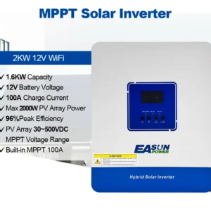 EASUN POWER Hybrid Solar Inverter 4KW 3.2KW 2KW Pure Sine Wave 24V 12V 230V Off Grid Inverter 100A MPPT Controller With WIFI - AliExpress 13 - Color : SMG II 2KW 12V/SMT 2KW - Output Voltage : 220V - Input Voltage : MPPT