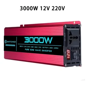 Pure Sine Wave Inverter 12V/24V 220V 1000W 2000W 3000W 4000W 5000W 6000W DC To ACPower Converter Charger LCD  Car Solar Inverter - Color Name : 12V 220V 3000W