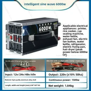 High - Power 12V/24V/48V/60V to 220V Modified Sine Wave Car Inverter for Vehicles - AliExpress 15 - Color : 48V to 220V 6000W