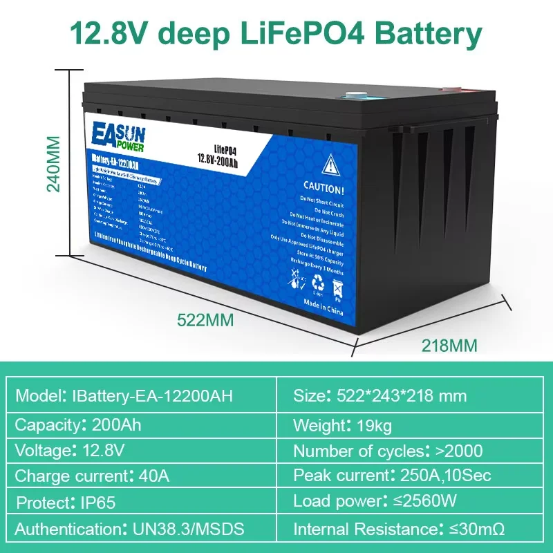 EASUN 200AH 100AH Lifepo4 Battery 12V 24V Packs Solar Lithium Iron Phosphate Battery Rechargeable BMS Grade A 6000+ Cycle - AliExpress 44 - Color : 24V-100AH - Ships From : france - Image 4