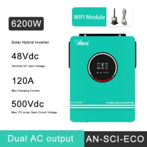 Anern 6.2KW 4.2KW 3KW 1.6KW Hybrid Inverter Off Grid Dual AC Output MPPT 120A on Grid Solar Inverter 48V 24V 12V 230V PV 500Vdc - AliExpress 13 - Color : ECO 6200W 48V WIFI - Output Voltage : 220-240V - Ships From : brazil