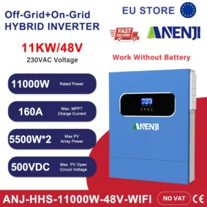 ANENJI 11KW 48V Hybrid Solar Inverter 220V On/Off Grid MPPT Wifi 500V PV Input LiFePO4 Support for Solar Panel Home Appliance - AliExpress 13 - Color : ANJ-11000W-48V-WIFI - Output Voltage : 220-240V - Ships From : Poland - Input Voltage : 48V