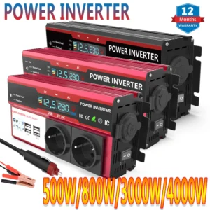 SUDOKEJI 3000W 4000W (MAX POWER)Power Inverter for Car Inverter RV Boat 500W 800W DC 12V 24V To 120V 220V EU US UK Global Socket - AliExpress 13 - Socket Type : Europe - Input Voltage : 12V - Output Voltage : 220V-230V 50Hz