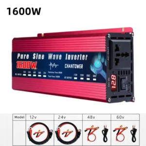 Inverter 12V 220V 2000W 3000W 4000W DC 12v/24v To AC 220v/110v Pure Sine Wave Power Supply Voltage Converter Car Solar Inverter - Color : 1600W - Socket Type : Universal - Input Voltage : 12V - Output Voltage : 220V 50HZ