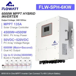 PowMr 6KW 48V Parallel Model Hybrid Soalr Inverters 220Vac With Pure Sine Wave MPPT 135A Solar charge Controller Max PV 520V - AliExpress 13 - Color : 6KW 48v-parallel - Output Voltage : 220-240V - Ships From : GERMANY - Input Voltage : Integrated WIFI