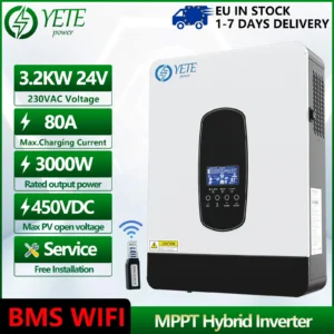 YETE 6.2KW 4.2KW Hybrid Solar Inverter On Grid Pure Sine Wave Inverter 48V 230V Dual Output with MPPT 120A Solar Charger WIFI - AliExpress 44 - Color : 3.2KW 24V WIFI - Ships From : GERMANY